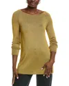 Lafayette 148 New York Bateau Neck Silk Sweater In Gold