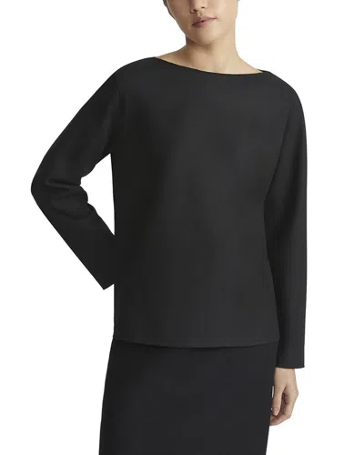 Lafayette 148 New York Bateau Neck Top In Black-black