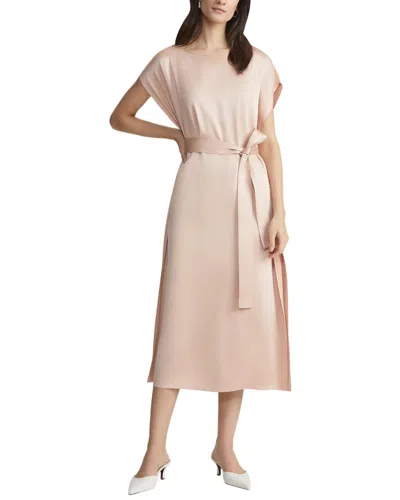 Lafayette 148 New York Belted Cap Sleeve Silk Dress