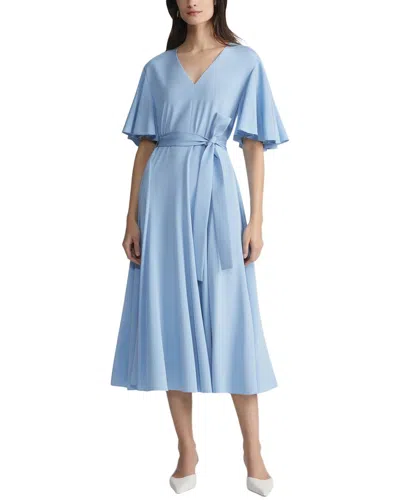 LAFAYETTE 148 LAFAYETTE 148 NEW YORK BELTED FLOUNCED SLEEVE SILK-BLEND DRESS