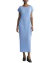 Lafayette 148 Pleated Tie-waist Column Midi Dress