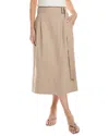 Lafayette 148 New York Belted Midi Skirt In Brown