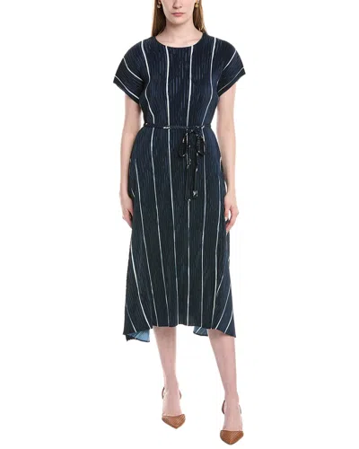 Lafayette 148 New York Belted Plisse Flared Maxi Dress In Multi