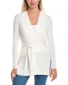 Lafayette 148 New York Belted Silk-blend Cardigan In White