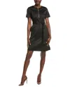 Lafayette 148 New York Belted Zip Front Dress In Black