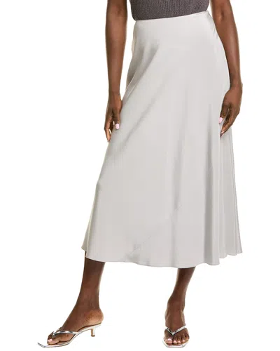 Lafayette 148 New York Bias Cut Flared Silk-blend Maxi Skirt In White
