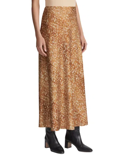 Lafayette 148 New York Bias Cut Flared Silk-blend Maxi Skirt In Neutral