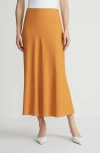 Lafayette 148 Organic Silk Georgette Bias Cut Maxi Skirt In Terracotta