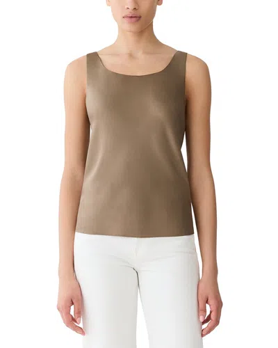 Lafayette 148 New York Bias Tank Top In Brown