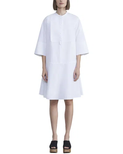 Lafayette 148 New York Bib-front Tuxedo Dress In White