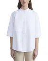 Lafayette 148 New York Bib-front Tuxedo Shirt In White