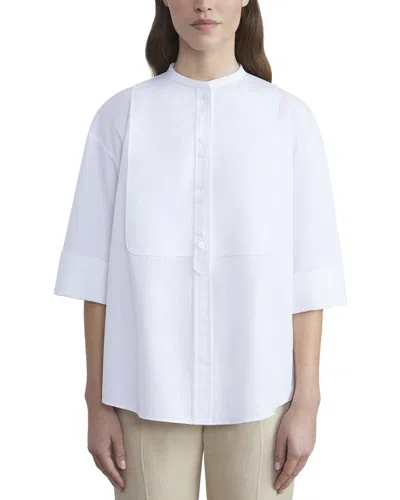 Lafayette 148 New York Bib-front Tuxedo Shirt In White