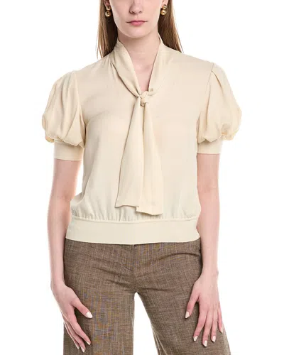 Lafayette 148 New York Blouson Bow Silk Blouse