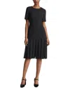 Lafayette 148 New York Box Pleat Dress In Black
