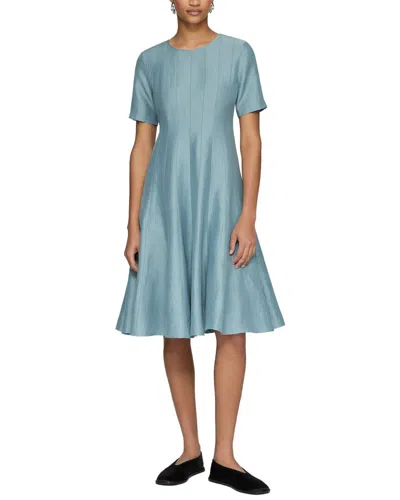 Lafayette 148 New York Box Pleat Dress In Blue