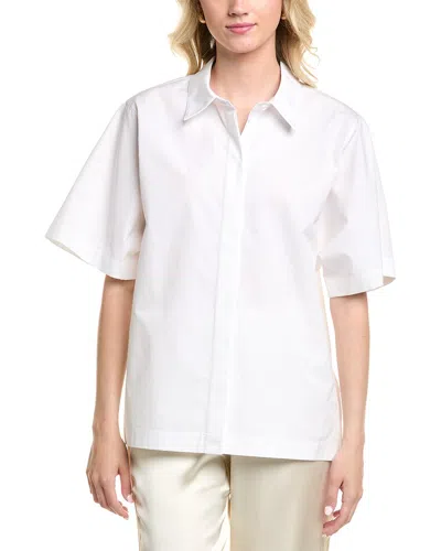 Lafayette 148 New York Box Sleeve Blouse In White