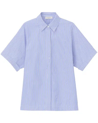 Lafayette 148 New York Box Sleeve Blouse In Blue
