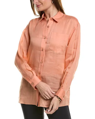 Lafayette 148 New York Boyfriend Blouse In Orange