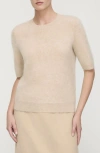 Lafayette 148 New York Brushed Cashmere Crewneck Sweater In Neutral