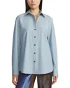 Lafayette 148 New York Button Down Shirt In Blue