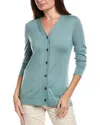 Lafayette 148 New York Button Front Cashmere Cardigan In Green