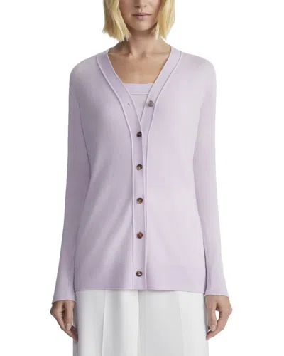 Lafayette 148 New York Button Front Cashmere Cardigan In Purple