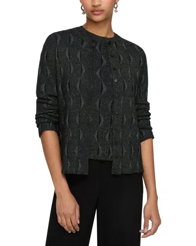 Lafayette 148 New York Button Front Iridescent 100% Cashmere Cardigan