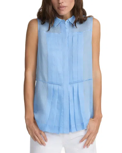 Lafayette 148 New York Button Top In Blue