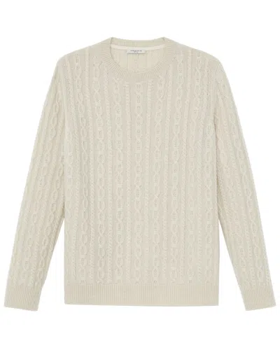 Lafayette 148 New York Cable Crewneck Cashmere Sweater In Brown