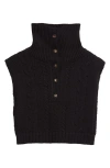 Lafayette 148 New York Cable Knit Merino Wool & Cashmere Sweater Dickey In Black