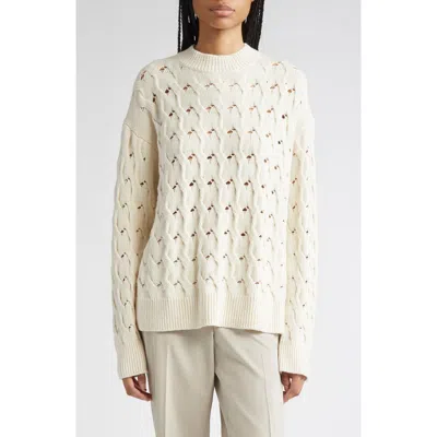 Lafayette 148 New York Cable Stitch Cashmere & Silk Sweater