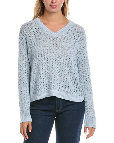 Lafayette 148 New York Cabled Linen & Silk-blend Sweater In Silver