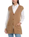 Lafayette 148 New York Camel Hair Sweater Vest In Brown