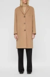 Lafayette 148 New York Camel Hair Three Button Coat In Brown
