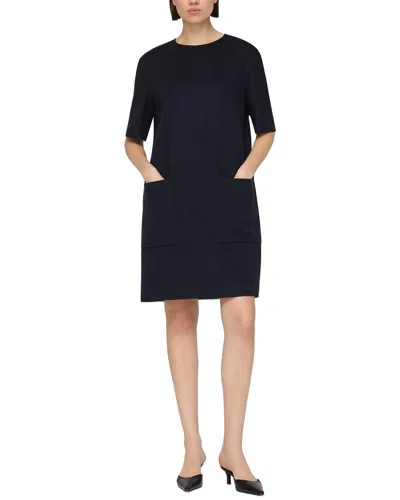 Lafayette 148 New York Camel Shift Dress In Black
