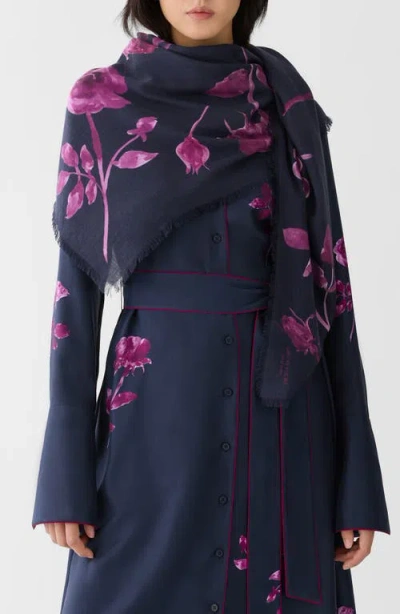 Lafayette 148 New York Cashmere & Silk Shawl In Red