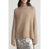Lafayette 148 Stand Collar Drop Shoulder Sweater In Camel Multi