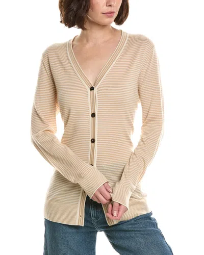 Lafayette 148 New York Cashmere Button Front Cardigan In Green