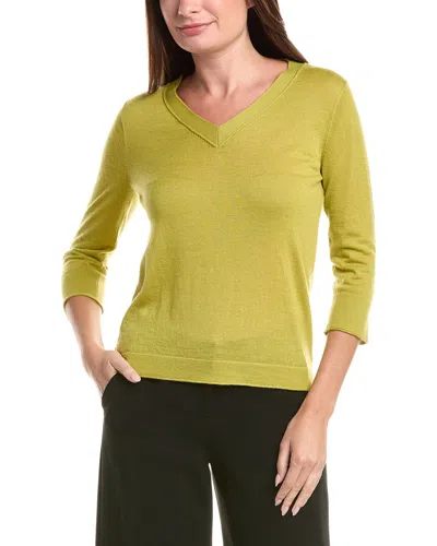 Lafayette 148 New York Cashmere Sweater In Green