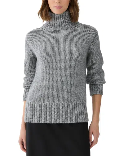 Lafayette 148 New York Cashmere-blend Sweater In Gray