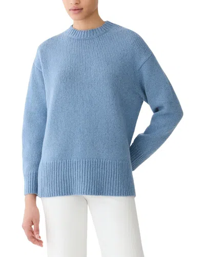 Lafayette 148 New York Chunky Cashmere & Wool-blend Sweater In Blue