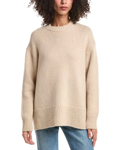 Lafayette 148 New York Chunky Crewneck Cashmere & Wool-blend Sweater In Neutral