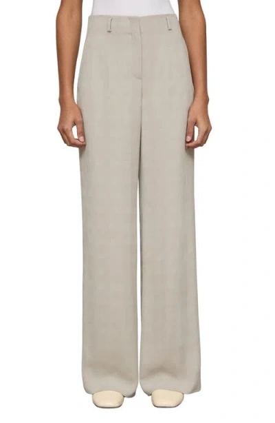 Lafayette 148 New York Clark Grid Plaid Crepe Wide Leg Pants In Brown