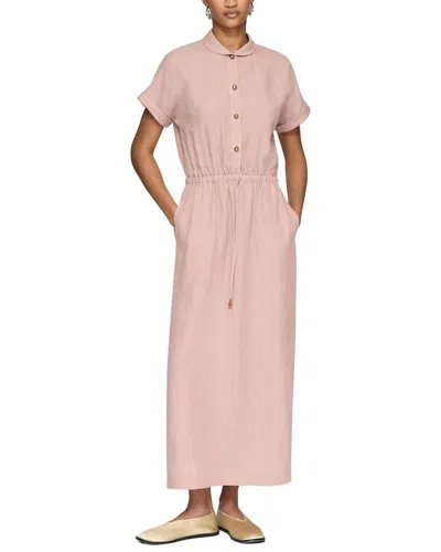 Lafayette 148 New York Claudine Collar Drawstring Dress In Pink