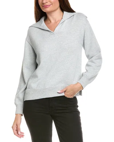 Lafayette 148 New York Collared Dropped-shoulder Sweater In White