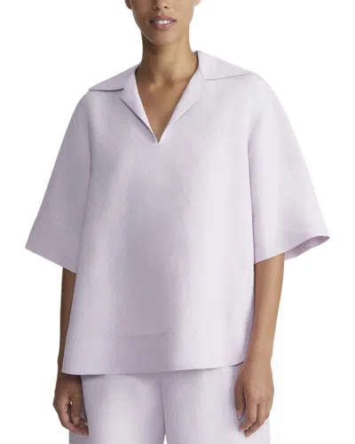 Lafayette 148 New York Collared Popover Linen & Silk-blend Blouse