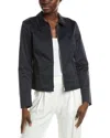 Lafayette 148 New York Collared Zip Pocket Jacket In Black