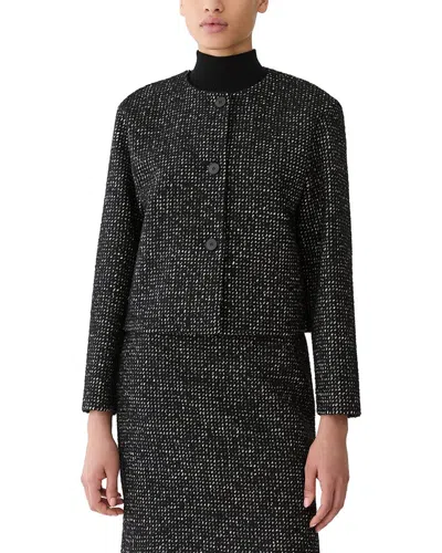 Lafayette 148 New York Collarless Drop Shoulder Jacket In Black