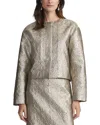Lafayette 148 New York Collarless Drop Shoulder Jacket In Neutral