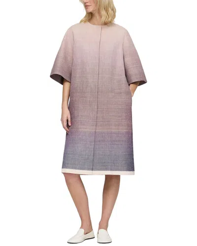 Lafayette 148 New York Collarless Elbow Sleeve Silk & Wool-blend Coat In Neutral